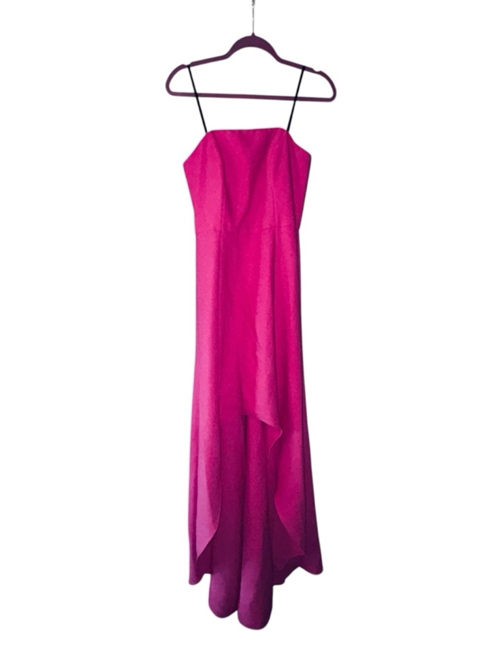 Fuchsia Spaghetti-Strap High-Low Evening Dress size 4